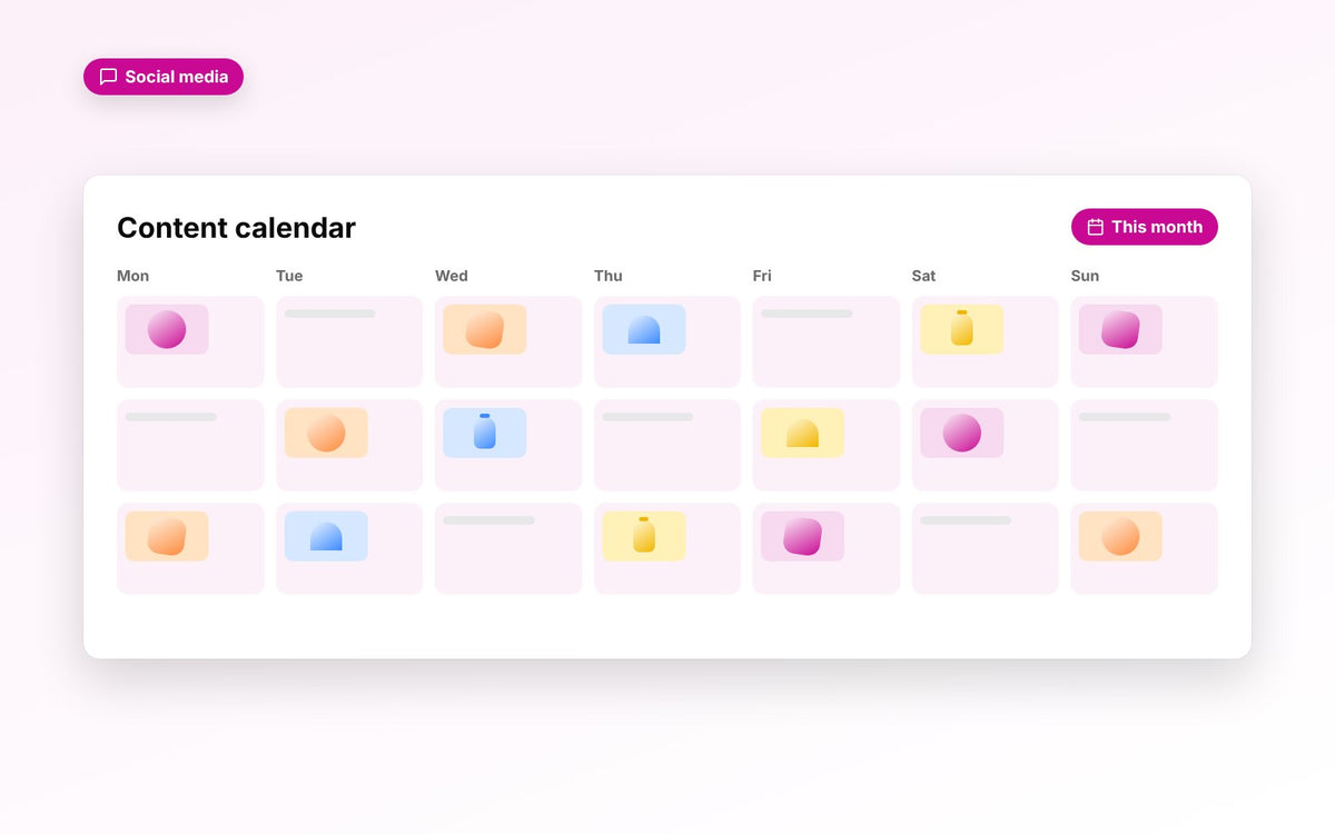 A monthly social media content calendar